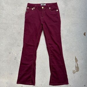 Crest Jeans Maroon Pants with Gold Button vintage jeans boot cut jeans SIZE 8